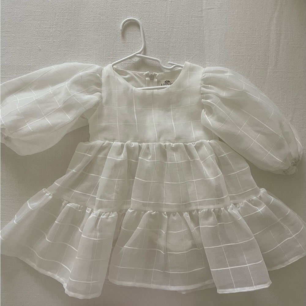 Toddler puffy white dress